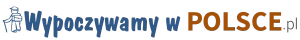 Logo portalu turystycznego Wypoczywamy w Polsce &ndash; postać turysty Jakubka i nazwa serwisu.